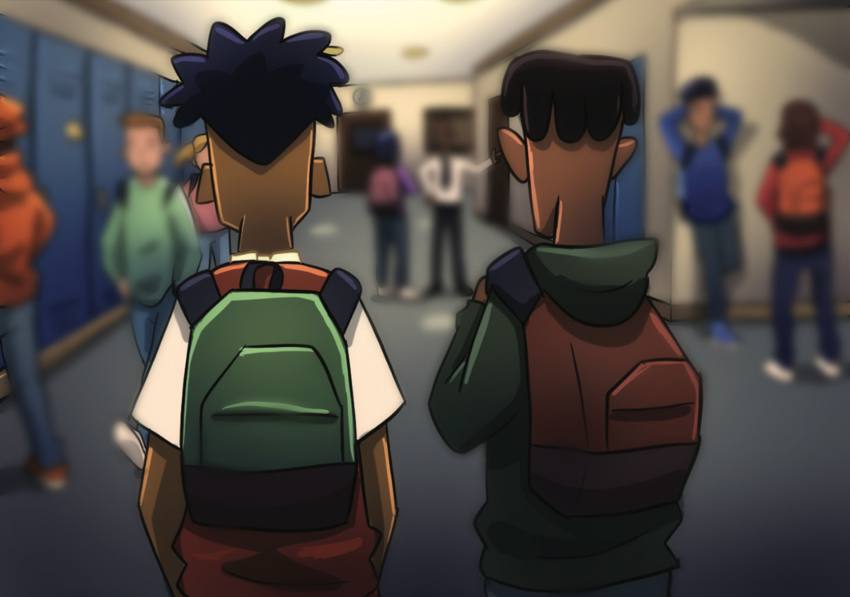 Legend Bazin and best friend